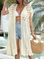 Front-facing pastel yellow beach cover-up