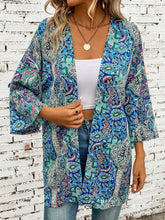 Teal printed cover-up front view