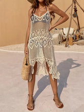 Front view beige openwork cover-up