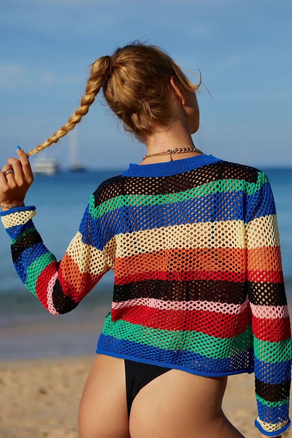 Lightweight mesh rainbow top - Back
