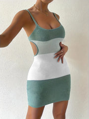 Tied waist cover-up in air force blue