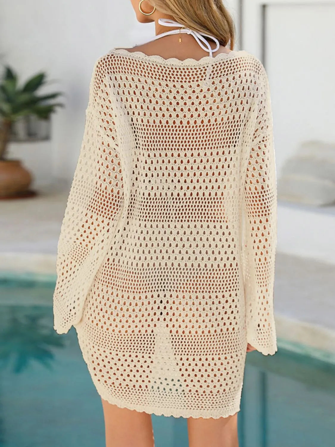 Back view pastel yellow cover-up