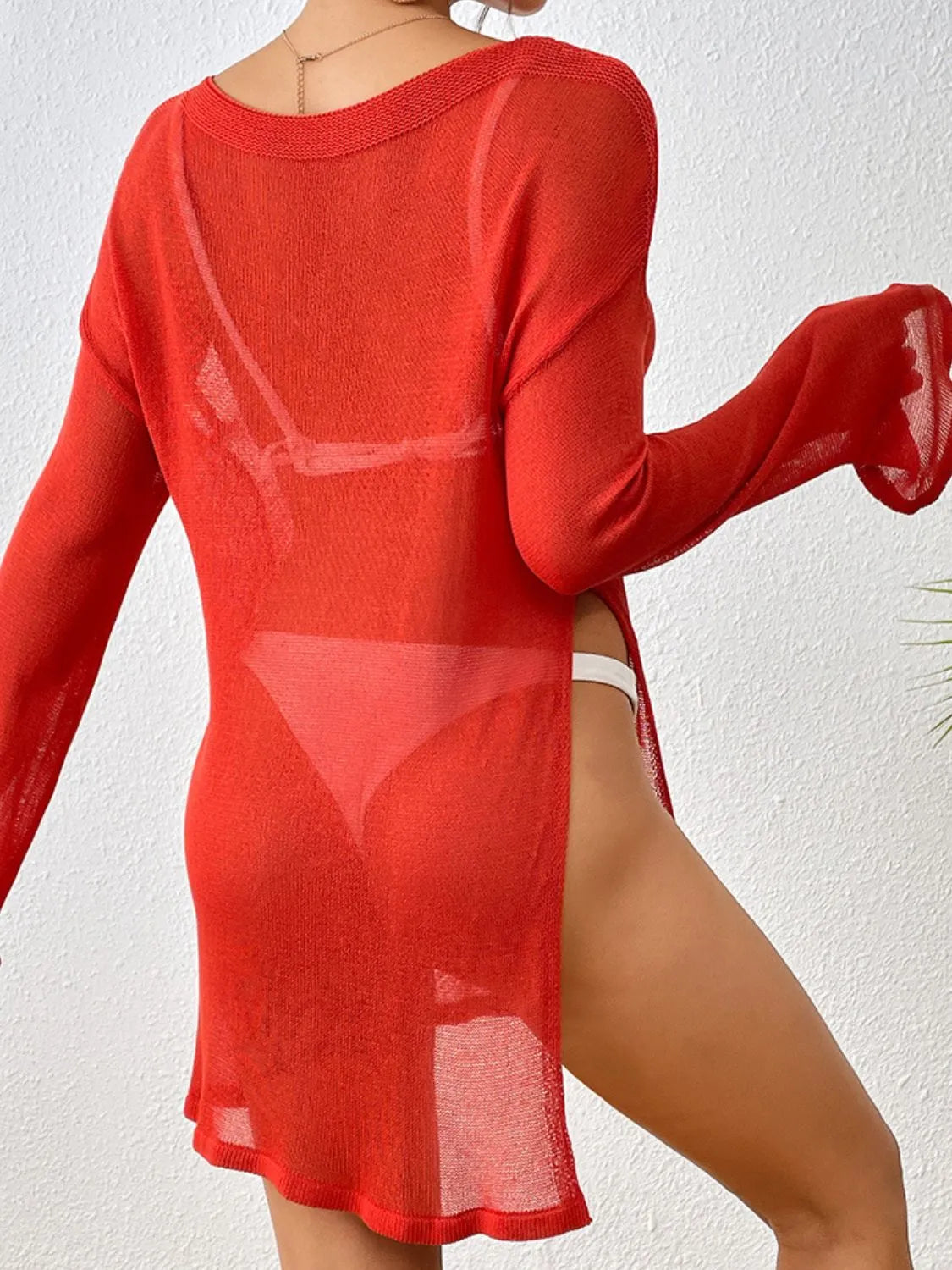 Scarlet swim cover-up front view