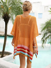 Terracotta half sleeve beach cover-up front view