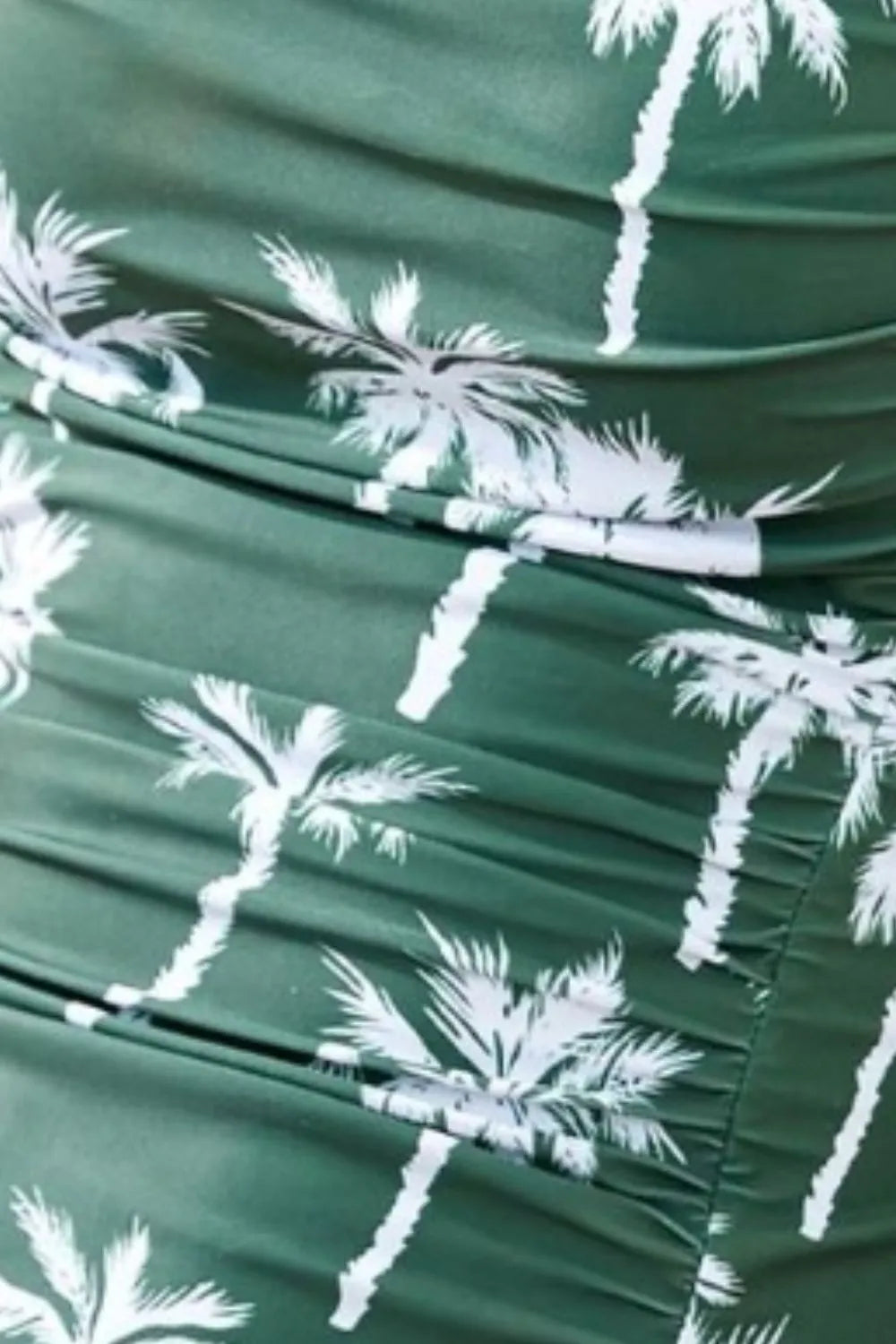 Ruched front swimwear dark green
