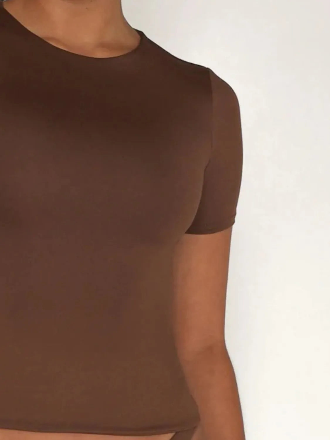  Basic brown swimwear shirt front