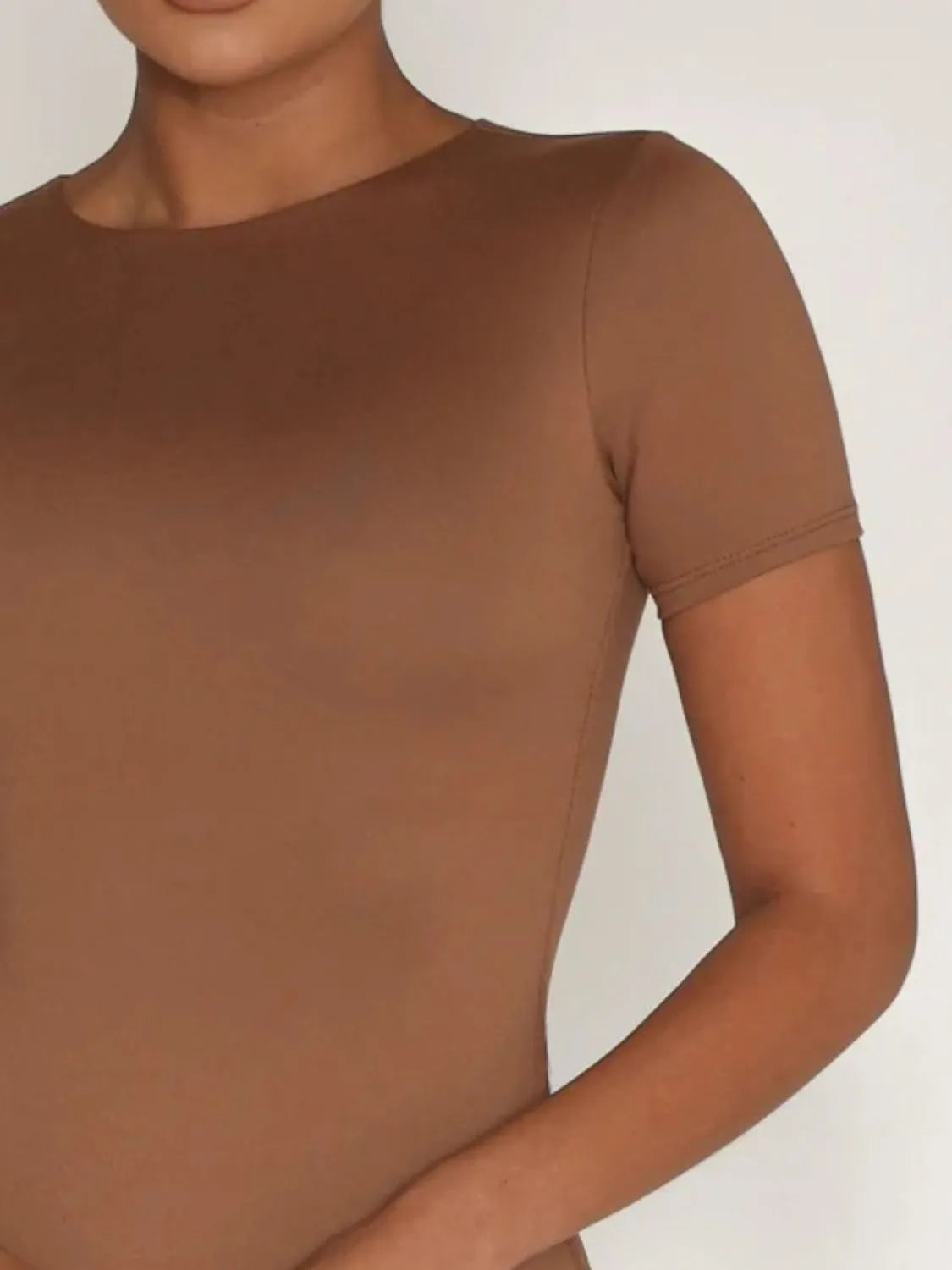 Basic caramel swim top with stretch
