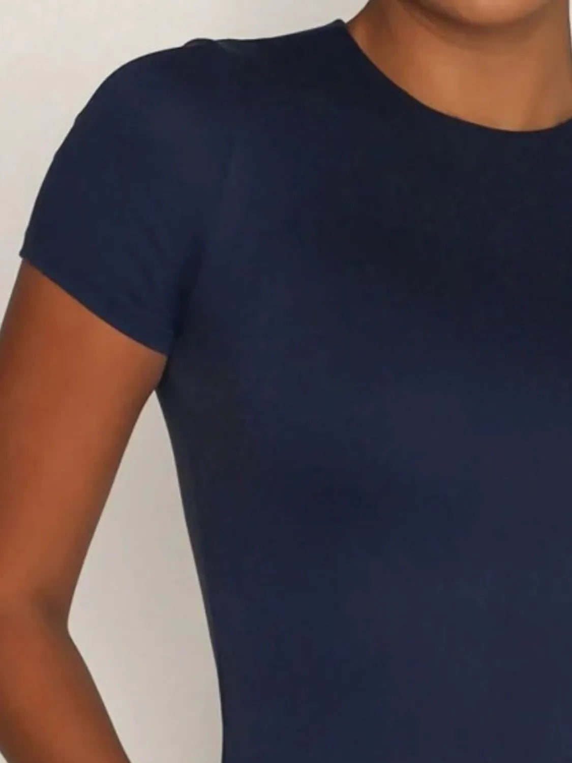 Navy round neck swim shirt