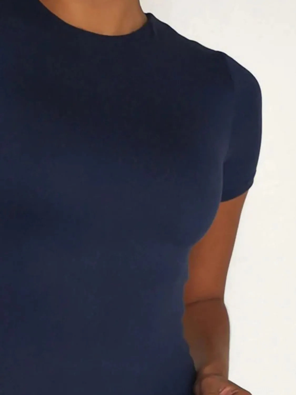 Basic dark blue swim top front