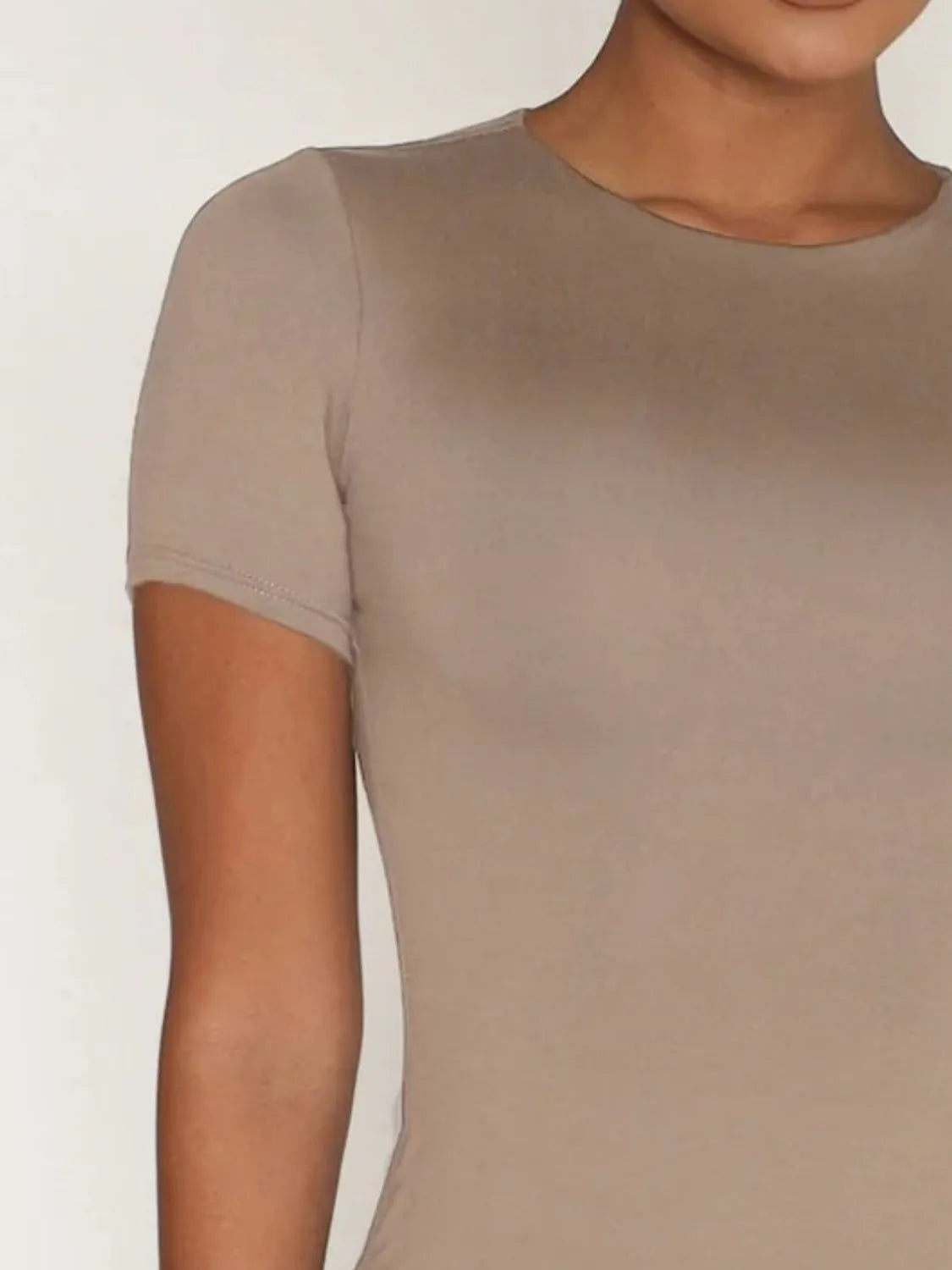 Stretchy khaki swim shirt front