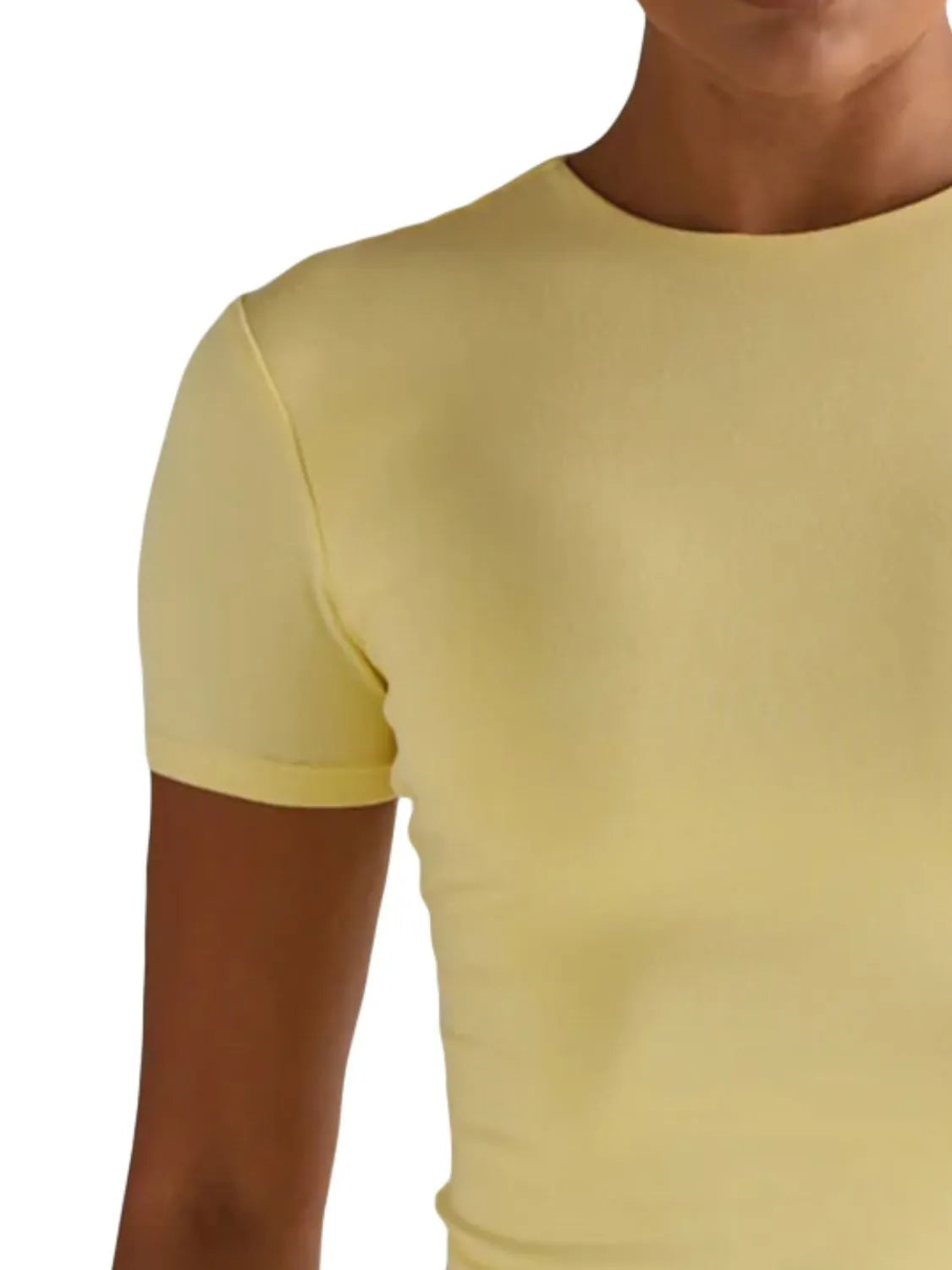  Light yellow short sleeve swim shirt