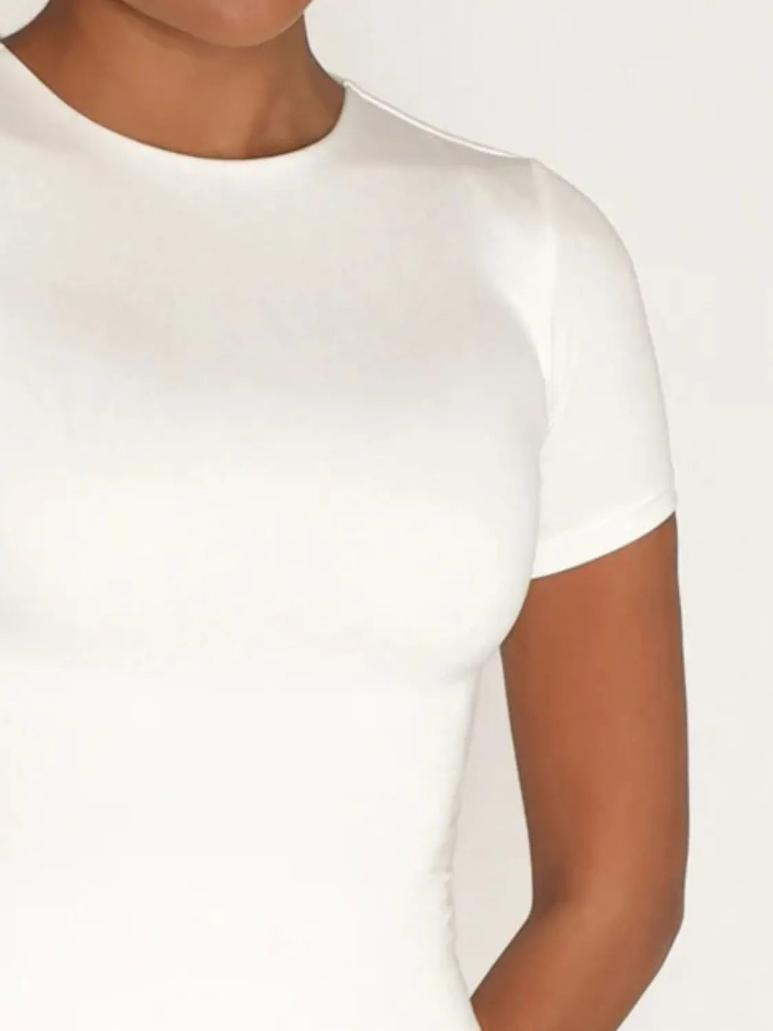 Front view white swimwear tee