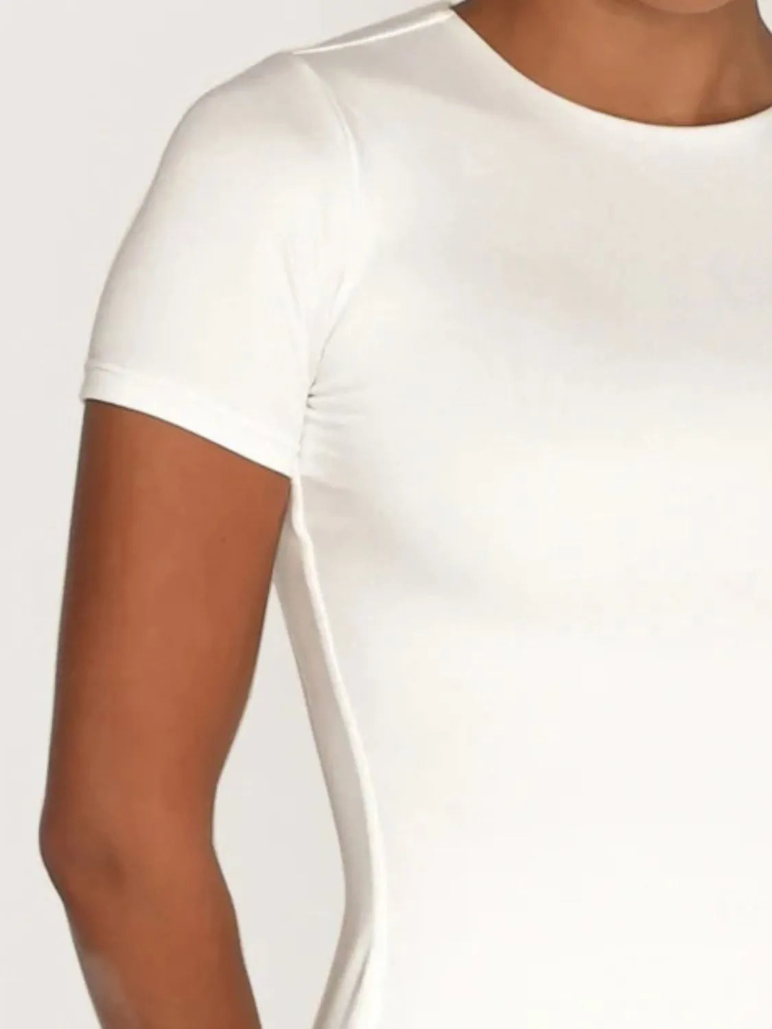 Soft white swim top short sleeves
