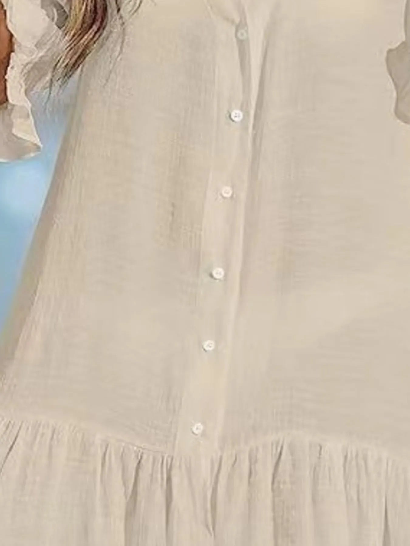 Khaki oversized beach cover up with buttons